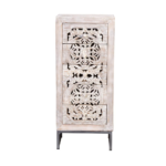Hand-Craved White Solid Wood Chest of Drawers