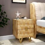 Bedside Nightstand | Solid Natural Light Wood Bedside Table Nightstand