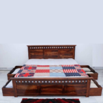 Solid Wood Queen & King Size Drawer Storage Bed
