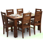 dining table set with 6 chairs , If you are looking forward to something eye-catching this year, then this dark-colored dining set is sure to meet all your expectations. Be it in terms of the quality of wood that guarantees years of sturdiness,