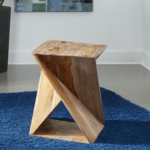 Side End Table with a Twisted Geometric Hourglass Shape