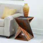 Sheesham Wood Twisted Accent Side End Table