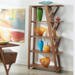 Willow Mid-century Modern Solid Acacia Wood Four Shelf Bookcase Etagere