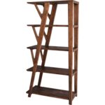 Willow Mid-century Modern Solid Acacia Wood Four Shelf Bookcase Etagere