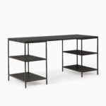 Priti Industrial Storage 3-Piece Modular Desk with Open Shelves