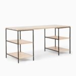 Priti Industrial Storage 3-Piece Modular Desk with Open Shelves