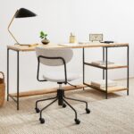 Priti Industrial Storage 2-Piece Modular Desk Open Shelves