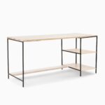 Industrial Storage 2-Piece Modular Desk w/ Open Shelves